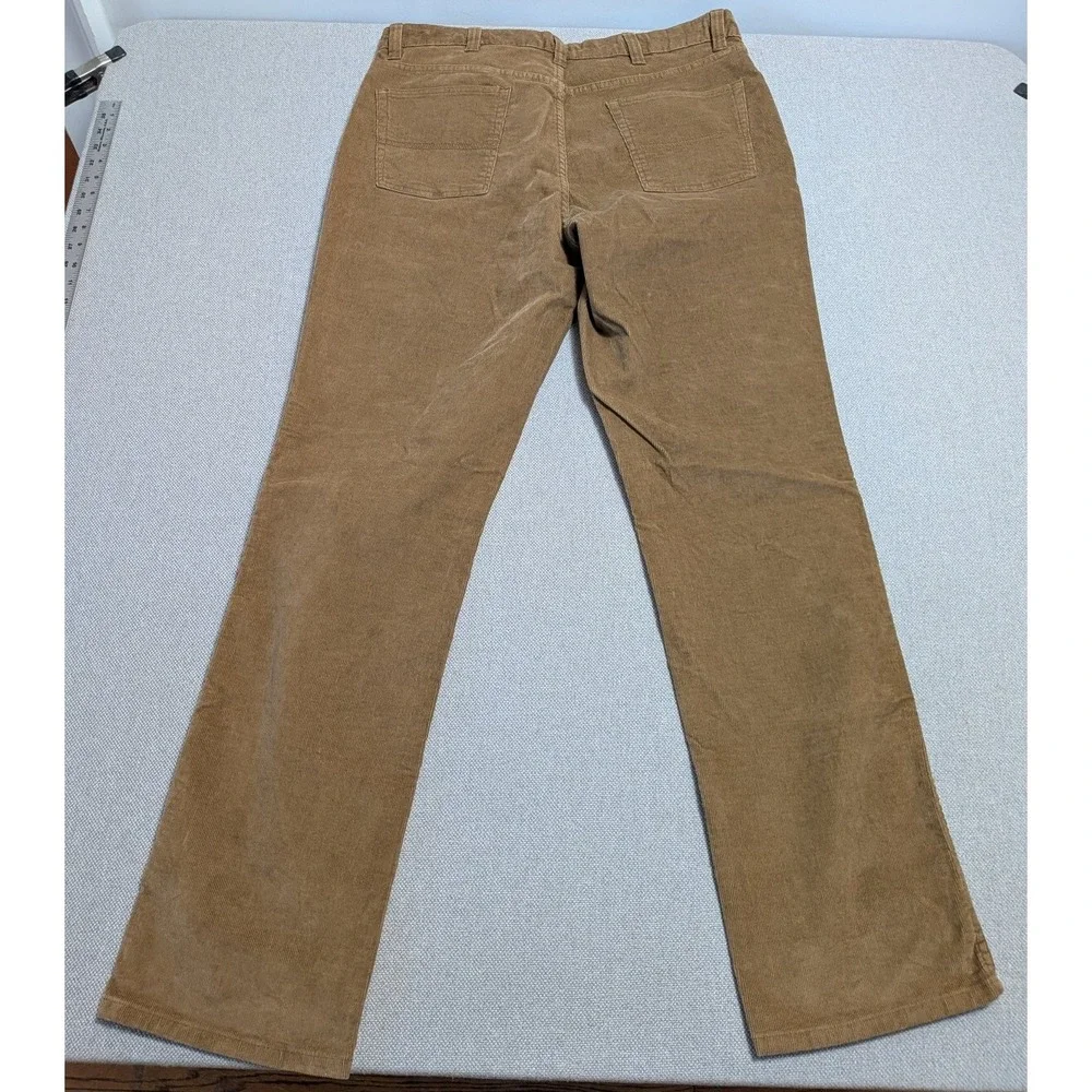 L.L.Bean Men's Brown Corduroy Pants 38x34 Standard Fit Stretch Cotton Academia